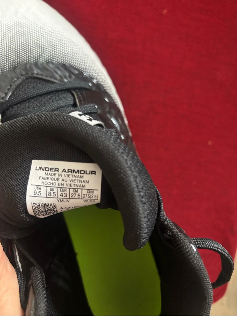 Under Armour Black and White Gradient Athletic Basketball Shoes